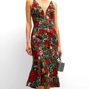 Brand new black floral Dress the Population “Isabelle” dress size M